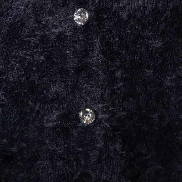 Fair Lady Vintage Mohair Sweater Cardigan V-Neck Blue Jewel Button US 10 BOHO - Picture 7 of 16